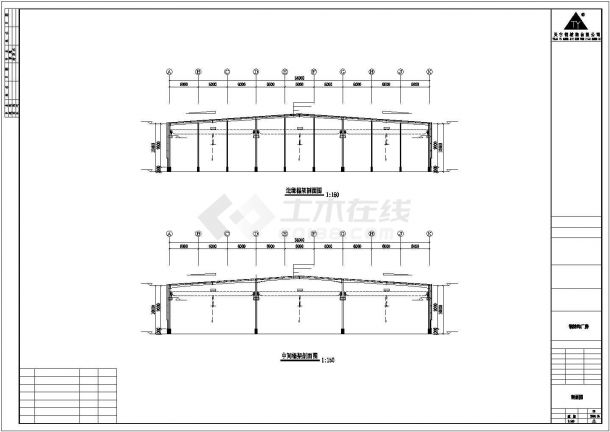 太仓市太平南路某音响制造厂钢结构厂房建筑设计CAD图纸（67x54米）-图二