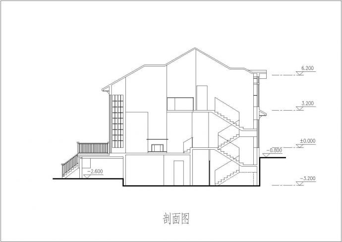 某二层带地下室框架结构别墅设计cad建筑施工图（含效果图）_图1