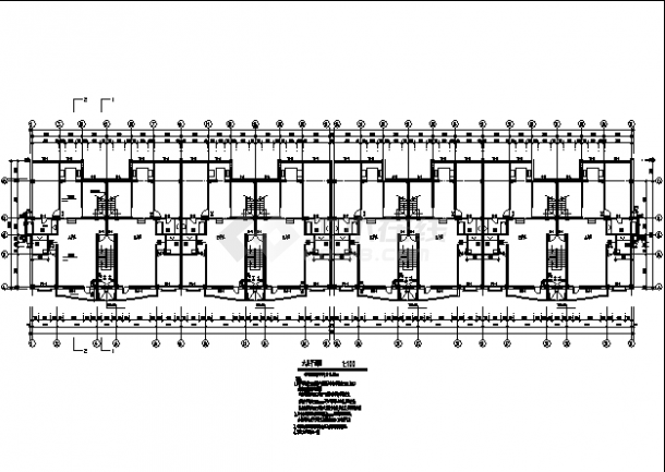 某小区7层带跃层住宅楼建筑设计施工cad图纸（含地下一层）-图二