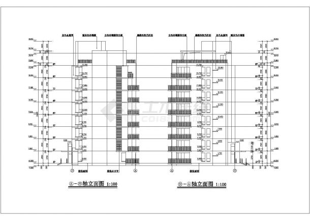 安康市xx小区3800平米9层砖混结构住宅楼平立剖面设计CAD图纸-图二