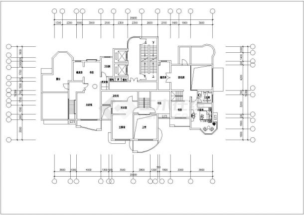 xx小区两栋25层框架结构连排商住楼平立面设计CAD图纸（1-3层商用）-图二