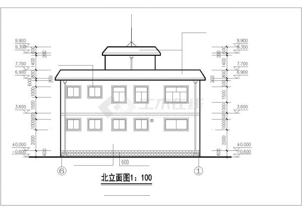 264平米3层砖混结构乡村别墅楼建筑设计CAD图纸（含阁楼层）-图二