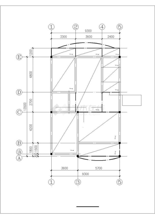 430平米4层砖混结构自建民居别墅楼平立剖面设计CAD图纸-图一
