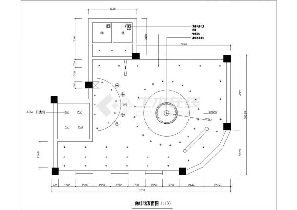某广场咖啡馆装修设计cad详细方案图（ 含设计说明）-图二