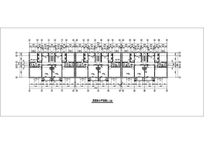 2300平米左右五层砖混结构住宅楼平立剖面设计CAD图纸（含阁楼层）_图1