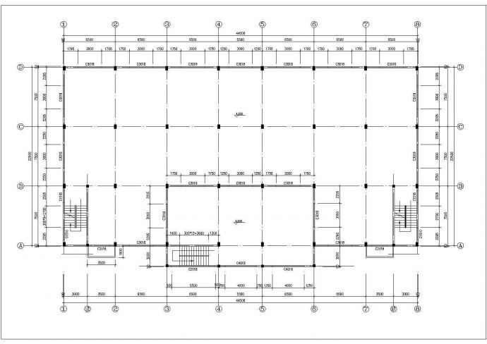成都市xx中学2层砖混宿舍楼+2层框架学生食堂建筑设计CAD图纸_图1