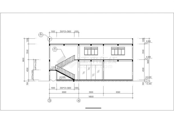 成都市xx中学2层砖混宿舍楼+2层框架学生食堂建筑设计CAD图纸-图二