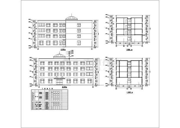 武汉xx工厂占地780平米4层框混结构宿舍楼建筑设计CAD图纸-图二