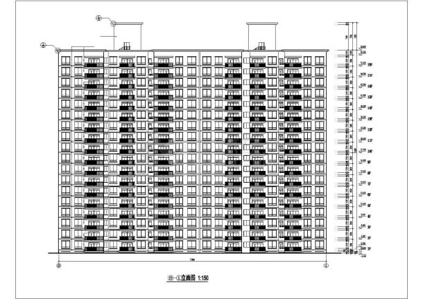 呼和浩特市xx小区2.8万平米18层框架结构住宅楼平立剖面设计CAD图纸-图二