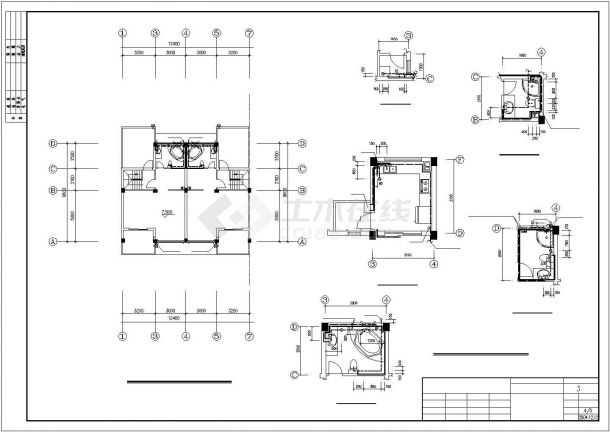 某3层别墅给排水CAD设计图-图一