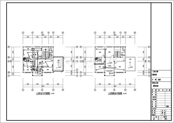 【无锡】某地农村三层农居房电气全套施工设计cad图纸(含效果图)-图二