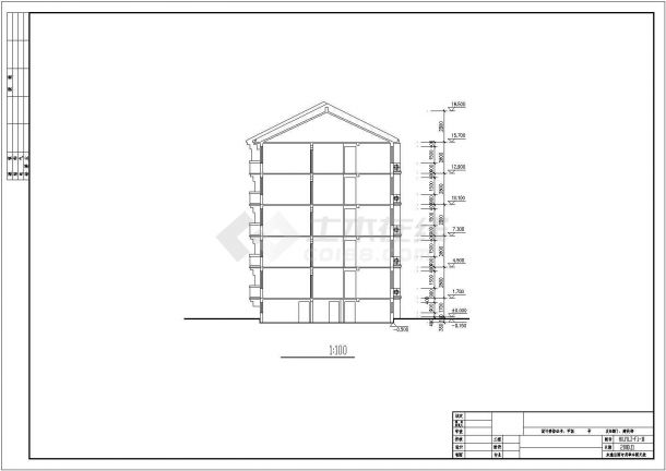 3800平米6层砖混结构住宅楼平立剖面设计CAD图纸（含总图）-图一