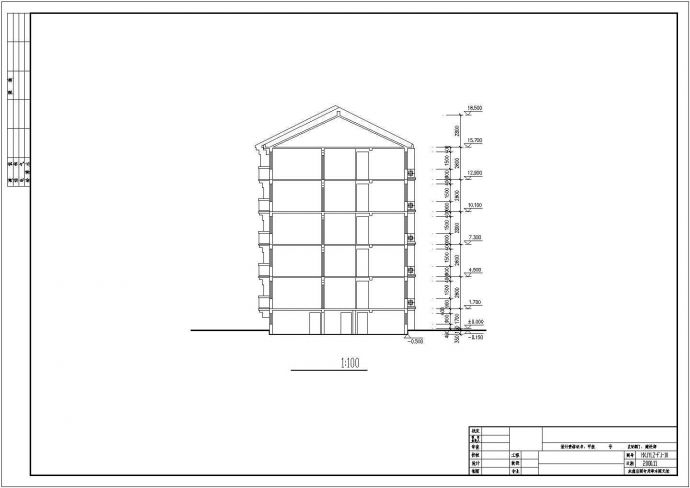 3800平米6层砖混结构住宅楼平立剖面设计CAD图纸（含总图）_图1