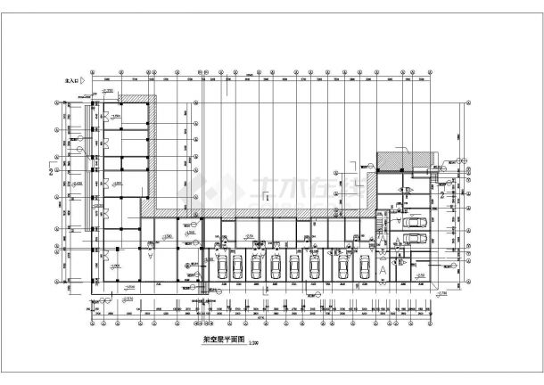 xx社区4600平米7层框架结构住宅楼平面设计CAD图纸（含架空层）-图一