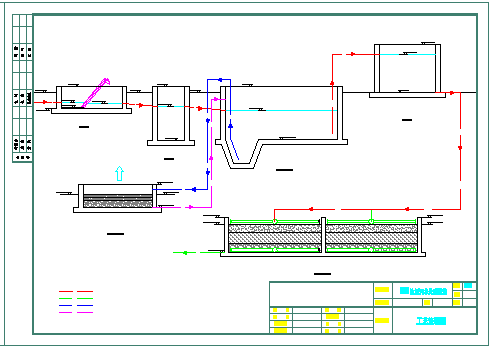 50-600t污水厂工艺流程及平面cad设计图集-图二