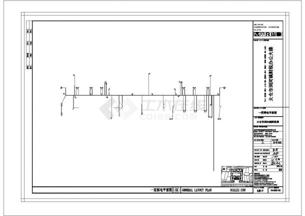 浏河镇财税局办公电气施工建筑设计cad图，共四张-图二
