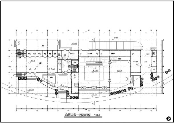 某小型会展CAD建筑方案施工设计平面图纸-图二