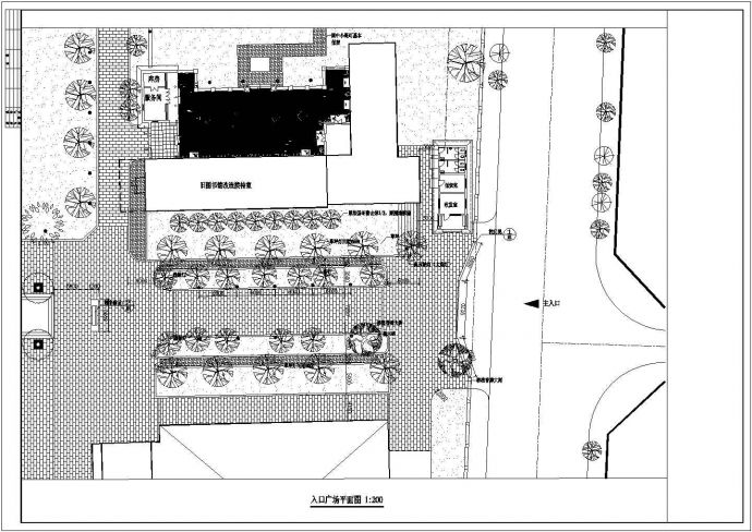 某活动中心入口CAD设计施工图纸_图1