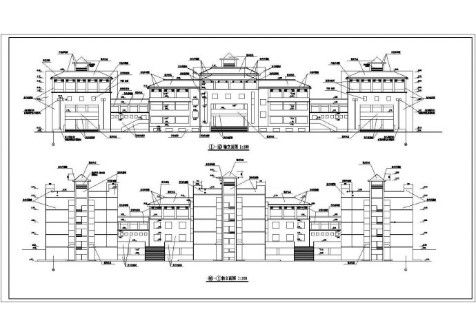 某地区学院教学楼建筑方案全套设计CAD资料_图1
