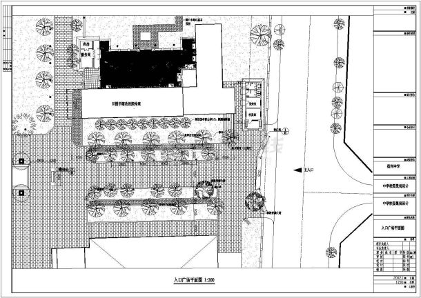 某广场入口处CAD绿化设计施工图-图一