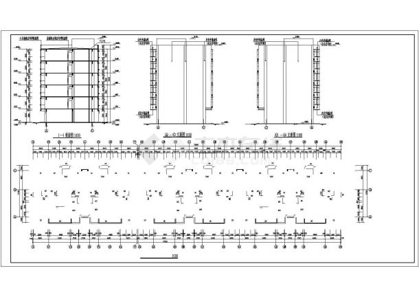 玉溪市xx小区7800平米六层砖混结构商住楼建筑设计CAD图纸（底层商用）-图二