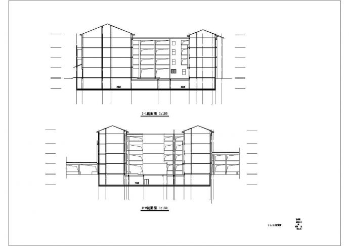 长沙xx高校1.8万平米四层框架结构教学楼平立剖面设计CAD图纸_图1