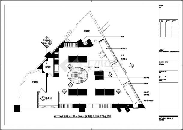 某上海知名品牌店CAD设计施工图纸-图一