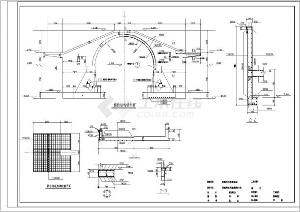 某全套古典拱桥CAD完整结构设计平面图-图二