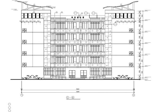 小学占地402平米五层砖混结构教学楼全套建筑设计CAD图纸-图二