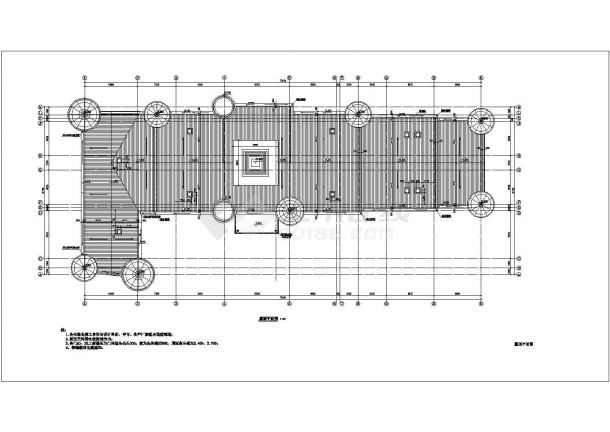 常州市xx小学2100平米三层框架结构小学楼平面设计CAD图纸-图一