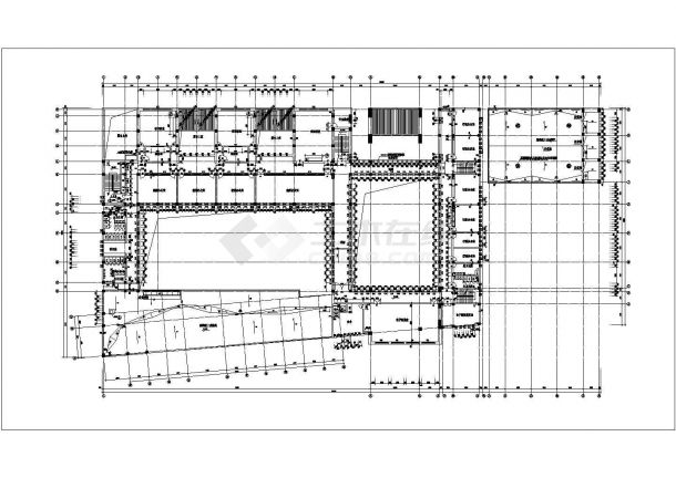 长沙xx小学5100平米四层框架结构教学楼平面设计CAD图纸-图一