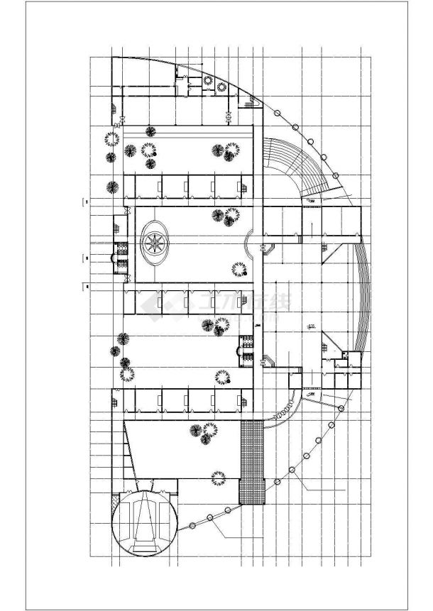 汉中市太阳中学6150平米四层框架结构教学楼平立剖面设计CAD图纸-图二