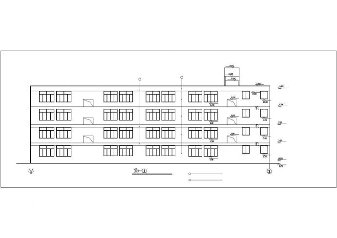 昆明市xx实验小学3200平米4层框架结构教学楼建筑设计CAD图纸_图1