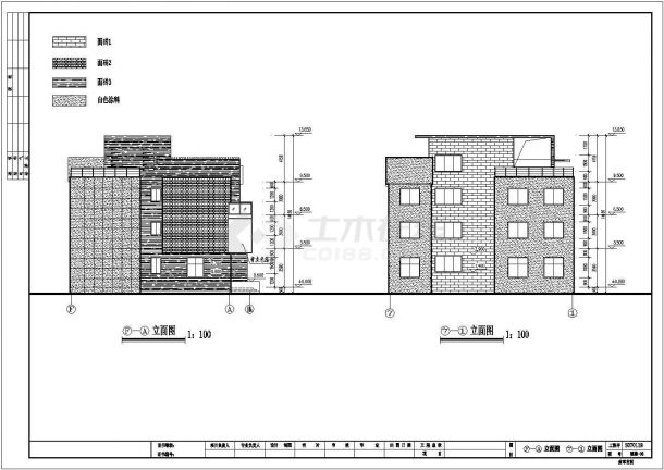 重庆某县城非抗震框架结构独栋住宅楼建筑、结构工程设计全套cad图（含建筑、结构说明）-图一