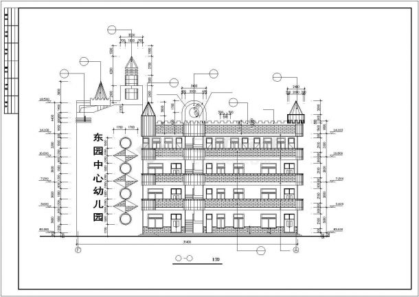 某市中心国际幼儿园全套建筑设计施工CAD资料-图一