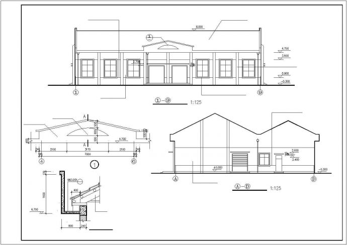 某市重点中学食堂建筑方案设计施工CAD资料_图1