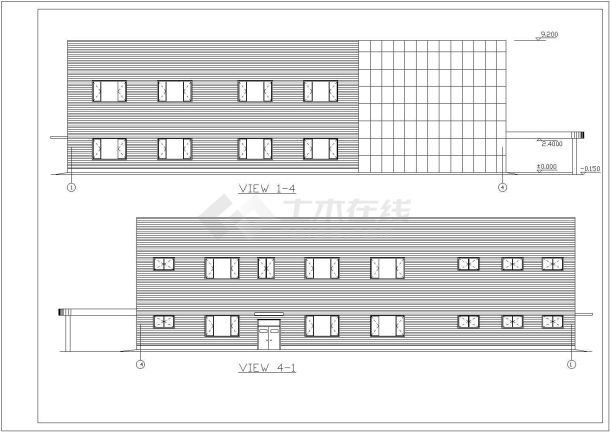 某厂房建筑设计CAD图（共5张）-图二