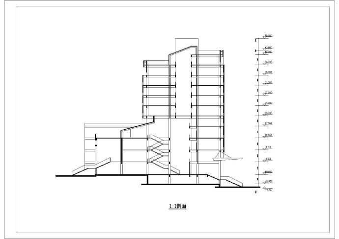 某市重点高校综合楼建筑设计施工CAD资料_图1