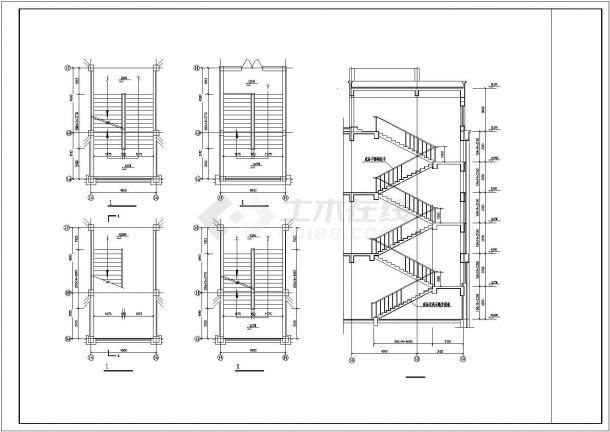 某市重点少儿图书馆综合楼建筑设计施工CAD资料-图一