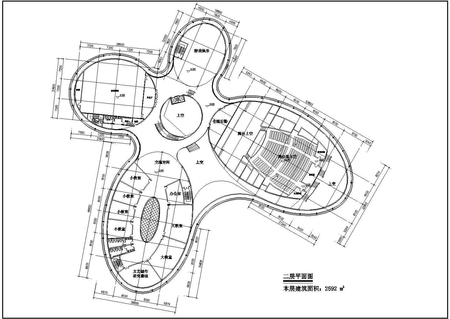 某公建北大资源新文化中心CAD平面设计图纸