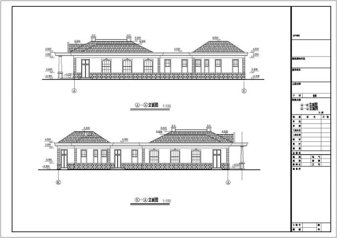 某镇上公园食堂CAD建筑设计施工图纸_图1