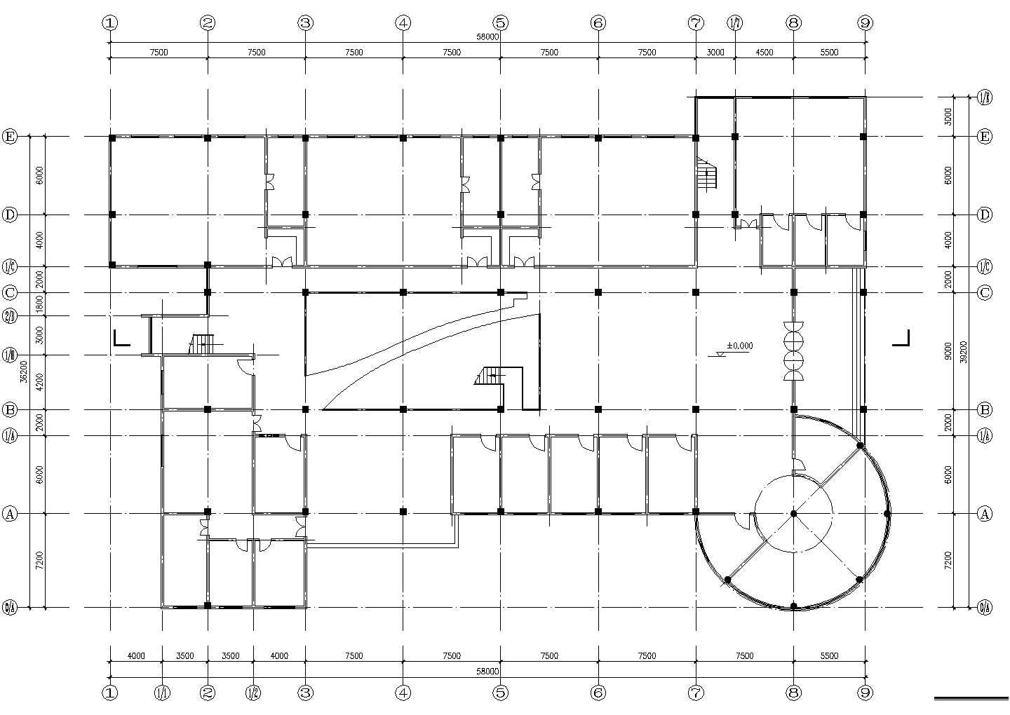 某市高级天元幼儿园建筑设计施工CAD资料
