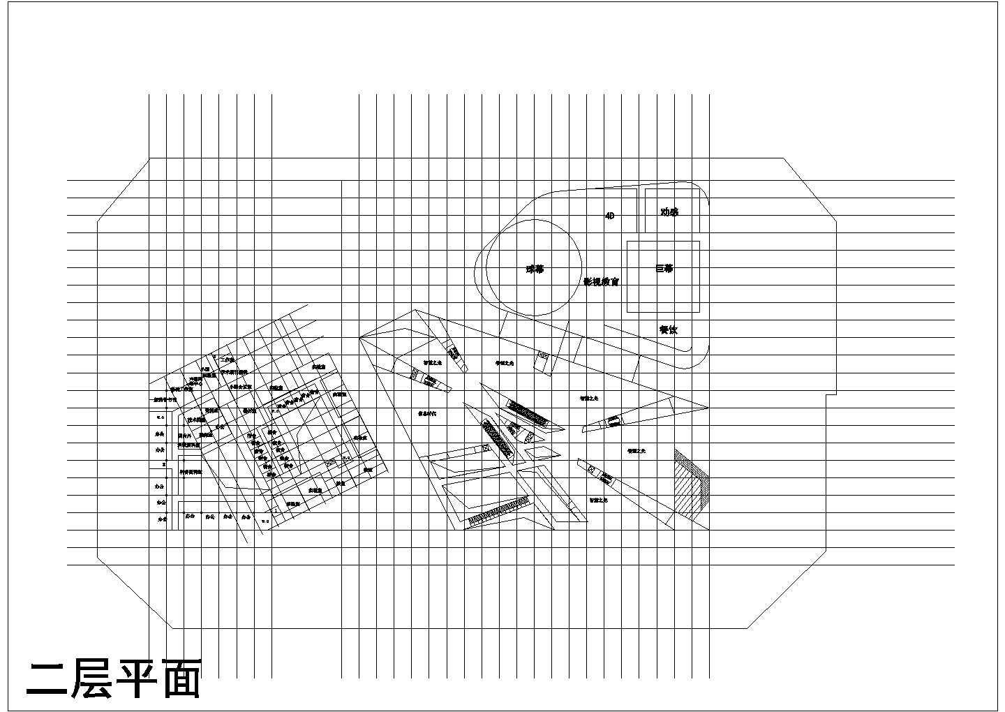 某市级文化馆科技馆CAD平面设计图纸