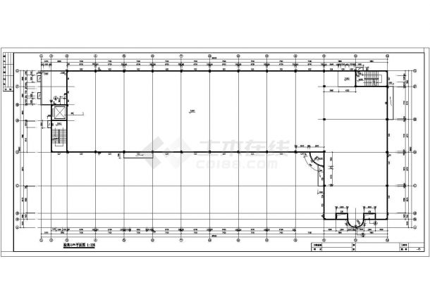 某大空间厂房建筑施工CAD设计图-图二