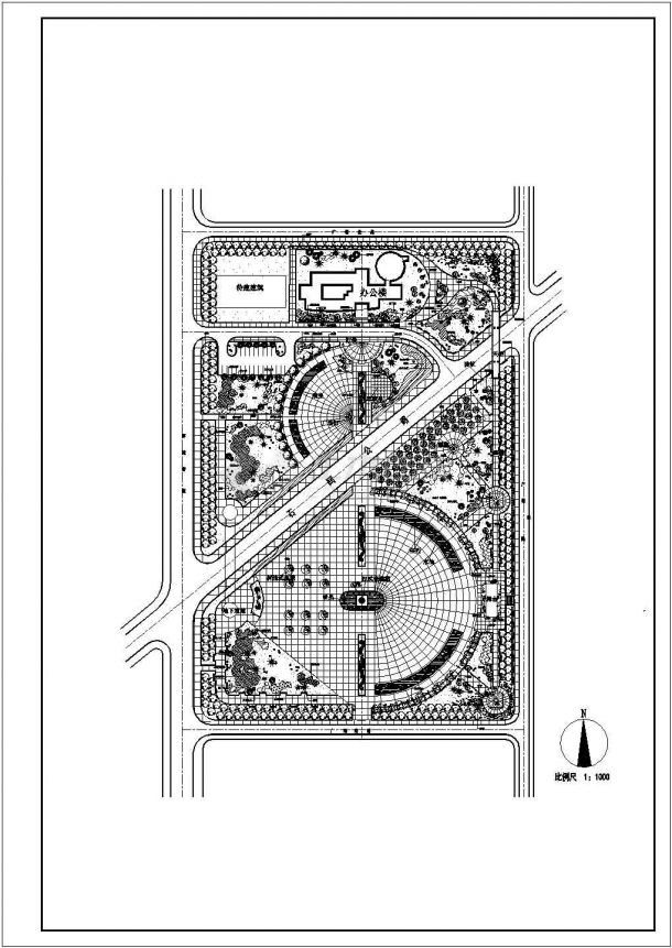 某文化广场CAD建筑平面规划设计方案图纸-图一