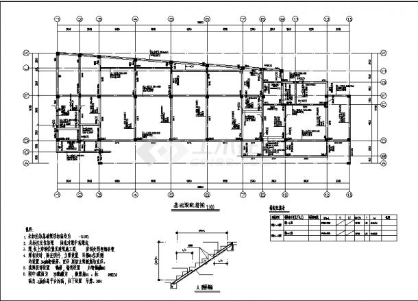 世纪锦园小区幼儿园4层教学楼建筑设计施工cad图纸（含说明）-图二