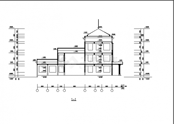 紫金花园小区幼儿园2层教学楼建筑设计施工cad图纸-图一