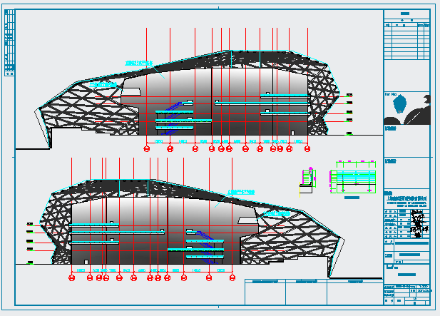 某保利沈阳艺术中心CAD室内建筑立面图_图1