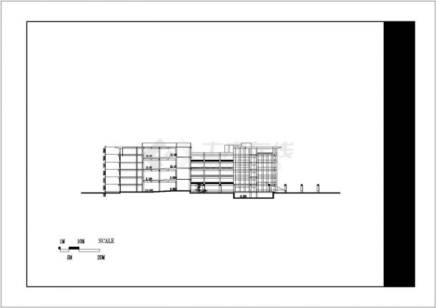 乌鲁木齐某大学1.4万平米6层框架结构教学楼平立剖面设计CAD图纸-图二
