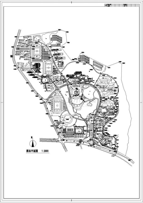 某学院新校区CAD建筑设计规划总平面图-图一